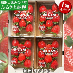 【ふるさと納税】いちご(まりひめ) 約270g×4パック / 苺 イチゴ 甘い あまい 朝摘み 朝採れ 新鮮 果物 フルーツ 旬 和歌山県オリジナル品種