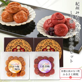 【ふるさと納税】紀州みなべの南高梅（しそ漬・はちみつ梅セット）| 梅干 梅干し 梅 うめ ウメ はちみつ梅 セット 食べ比べ 塩分控えめ 甘口