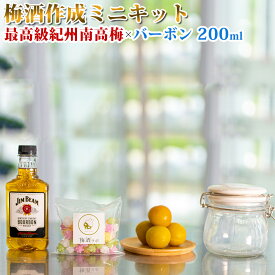 【ふるさと納税】梅酒作成ミニキット（バーボンベース） 200ml | 最高級紀州南高梅 南高梅 和歌山 紀州 バーボン バーボン梅酒 クラフト梅酒 梅 うめ