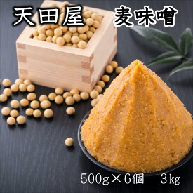 【ふるさと納税】 天田屋　麦味噌（500g×6個＝3kg） | みそ 味噌 麦みそ 麦味噌 金山寺味噌 金山寺 和歌山