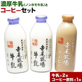 【ふるさと納税】 寺尾牧場のこだわり濃厚牛乳（ノンホモ牛乳）とコーヒー3本セット 厳選館 《90日以内に出荷予定(土日祝除く)》 和歌山県 日高川町