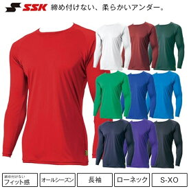 【ふるさと納税】【Mサイズ】SSK　ミドルフィットアンダーシャツ［エアリーファン］　長袖ローネック　SCF230LL