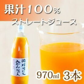 【ふるさと納税】果汁100％田村そだちみかんジュース 970ml×3本 | 和歌山 和歌山県 上富田町 返礼品 支援 お取り寄せ ご当地 お土産 特産品 名産品 みかんジュース ミカンジュース ストレート フルーツジュース ストレートジュース 果汁100% ドリンク 飲み物 食品