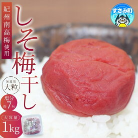 【ふるさと納税】 梅干し 紀州南高梅 大粒 しそ漬け梅干し 和歌山 1kg 塩分約8% ご家庭用 無選別 訳あり 訳アリ 梅 梅干 梅干し うめ ウメ 南高梅 しそ梅 しそ梅干し しそ梅干 大粒 大容量 たっぷり お得 ご飯のお供 人気 健康