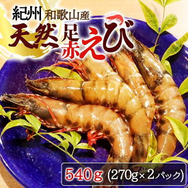 【ふるさと納税】紀州和歌山産天然足赤えび540g（270g×2パック）　化粧箱入［2026年12月上旬頃から2027年2月上旬頃に順次発送］［UT23］