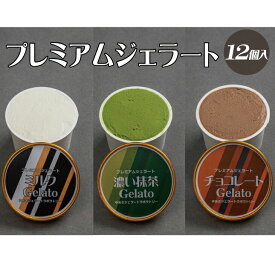 【ふるさと納税】プレミアムジェラート 詰め合わせセット ミルク 濃い抹茶 チョコレート （3種類×4個） アイスクリームセット 100mlカップ ゆあさジェラートラボラトリー