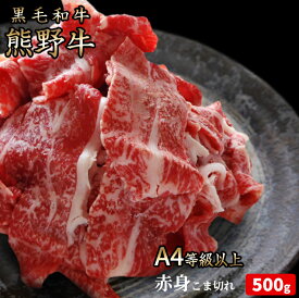 【ふるさと納税】熊野牛 A4以上 霜降り 赤身 こま切れ 500g