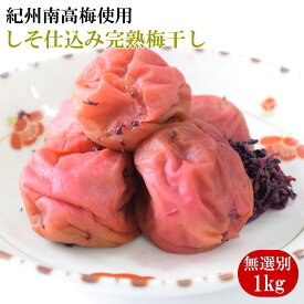 【ふるさと納税】 紀州南高梅使用　しそ仕込み完熟梅干し 無選別1kg / 和歌山 梅干し 紀州南高梅 南高梅 梅干 梅 うめ 肉厚 お米 おにぎり 焼酎 梅酒 健康詰