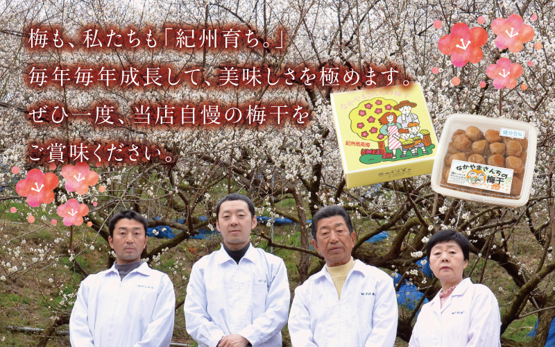 してくださ⑴ 紀州南高梅 なかやまさんちの梅干 梅 ウメ 南高梅：和歌山県串本町 うす塩味とかつお風味セット 塩分5％（1kg×2） ているので