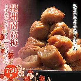 【ふるさと納税】 紀州南高梅 うす塩【ハチミツ入】 塩分5%（750g）なかやまさんちの梅干 うめ ウメ 梅干し