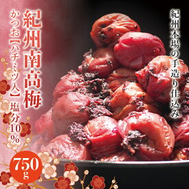 【ふるさと納税】 紀州南高梅 かつお【ハチミツ入】 塩分10%（750g）なかやまさんちの梅干 うめ ウメ 梅干し