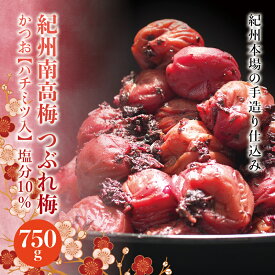 【ふるさと納税】 訳あり 紀州南高梅 ＜つぶれ梅＞かつお750g【ハチミツ入】塩分10% なかやまさんちの梅干 うめ ウメ 梅干し