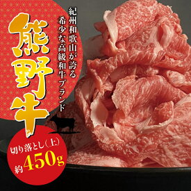 【ふるさと納税】 希少和牛 熊野牛切落し(上) 約450g＜冷蔵＞ ( 黒毛和牛 熊野牛 国産牛 和牛 スライス 肉 お肉 牛肉 切り落とし)