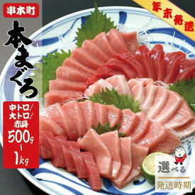 【ふるさと納税】年末発送受付中！ 本マグロ 養殖トロ＆赤身セット 500g or 1kg【配達指定日不可】 / まぐろ 赤身 トロ 中トロ 大トロ 刺身 さしみ まぐろ赤身 まぐろトロ 高級 養殖 人気 高評価 ランキング 本鮪 冷凍 魚貝 串本町 送料無料 柵