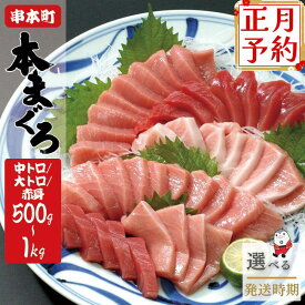 【ふるさと納税】 年末発送 受付中！ 本マグロ 養殖 トロ ＆ 赤身セット 500g or 1kg【配達指定日不可】 / まぐろ 赤身 トロ 中トロ 大トロ 刺身 さしみ まぐろ赤身 じゃばらまぐろ 年末 正月 高級 養殖 人気 高評価 ランキング 本鮪 お正月 冷凍 魚介 串本町 送料無料 柵