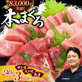 【ふるさと納税】 マグロ 本マグロ 養殖 トロ ＆ 赤身セット クラウドファンディング実施中！ 240g~3kg 【配達指定日不可】 / まぐろ 赤身 トロ 中トロ 大トロ 刺身 さしみ 赤身 冷凍 年末 年内 正月 高級 養殖 人気 高評価 本鮪 魚 海鮮 冷凍 魚介 串本町 送料無料 柵