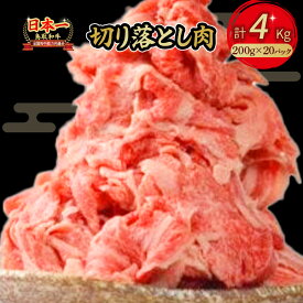 【ふるさと納税】鳥取和牛 切り落とし 4kg(約200g×20) 肉 牛肉 国産 切り落とし 小分け 和牛 黒毛和牛 ブランド牛 国産 鳥取県 倉吉市