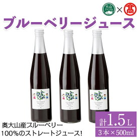 【ふるさと納税】ブルーベリージュースセット(計1.5L) 鳥取県 鳥取 大山 ブルーベリー ジュース ストレートジュース ブルーベリージュース 飲料 【T-BI1】【大山ブランド会】