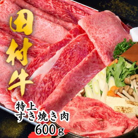 【ふるさと納税】田村牛 特上すき焼き肉 600g｜鳥取 岩美 牛肉 田村牛 和牛 国産 肉 お肉 にく 赤身 すきやき すき焼き 肉のたむら 黒毛和牛 但馬牛 送料無料 人気 大人気 受賞 すき焼き肉【11010】
