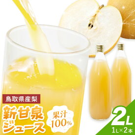 【ふるさと納税】鳥取県産梨 新甘泉 ジュース 果汁100% 梨 鳥取県産 梨のジュース 2本セット (1L×2本) あきやま園 《30日以内に出荷予定(土日祝除く)》鳥取県 八頭町 送料無料 なし フルーツ 果物 旬 梨 ジュース 飲み物 飲料 お取り寄せ