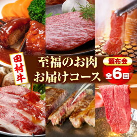 【ふるさと納税】【定期便全6回】田村牛 至福のお肉お届けコース 全6回 牛肉 すきやき しゃぶしゃぶ カルビ ハンバーグ ロースステーキ モモステーキ《2月上旬‐8月中旬頃出荷予定》 八頭町観光協会 肉のたむら 鳥取県 八頭町 送料無料