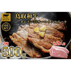 【ふるさと納税】鳥取和牛オレイン55　サーロインステーキ　2枚（500g）1288 | 鳥取和牛 肉 お肉 にく ステーキ 食品 鳥取県産 人気 おすすめ 送料無料 ギフト 鳥取県 三朝町