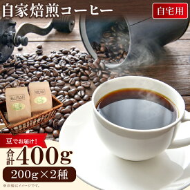 【ふるさと納税】自家焙煎コーヒー（豆）　400g（200g×2種） 大山ブレンド 琥珀ブレンド コーヒー 珈琲 自家 焙煎 2種 飲み比べ 豆 コーヒー豆 ご自宅用 飲料 鳥取 日吉津村 PI04