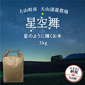 【ふるさと納税】 MR-06　大山諸遊農場の星のように輝くお米「星空舞」3kg 米 料理用 家庭用 鳥取県 鳥取県産 大山町 大山 大入り 料理 国産 鳥取 コシヒカリ こしひかり 大山産
