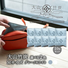 【ふるさと納税】 OT-06　大山竹炭（グレーorホワイト） Mサイズ 10個セット 鳥取県産 乾燥剤 除湿剤