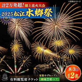 【ふるさと納税】【8月3日（日）】2025松江水郷祭湖上花火大会 有料観覧席チケット【湖南芝席ペア（定員2名）】島根県松江市/松江水郷祭推進会議[ALGB028]
