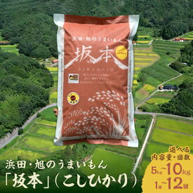 【ふるさと納税】【令和5年産】浜田・旭のうまいもん「坂本」（こしひかり）【5kg 10kg/1回～12回】選べる定期便 米 お米 精米 白米 ごはん お取り寄せ 特産 新生活 応援 準備