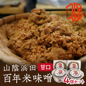 【ふるさと納税】樽仕込み！山陰浜田 百年米味噌 400g×4袋 調味料 味噌 米味噌 樽仕込み 【094_1887】