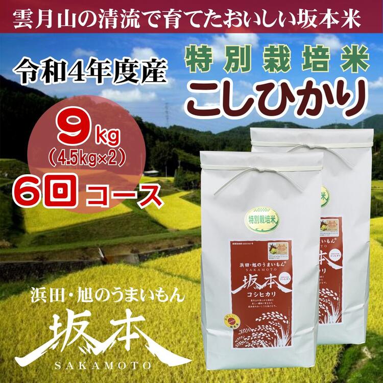 <br>1025.浜田・旭のうまいもん「坂本」特別栽培米こしひかり　4.5ｋｇ×2袋×6回<br>