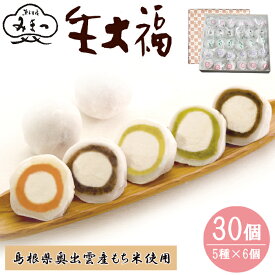 【ふるさと納税】みまつの生大福詰め合わせ　30個セット | 個包装 生クリーム 和菓子 スイーツ ギフト 母の日 敬老の日 お取り寄せ 冷凍 老舗 小豆 珈琲 抹茶 餡 出雲 餅 島根県奥出雲産 もち米