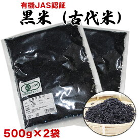 【ふるさと納税】出雲からお届けする有機栽培　黒米（古代米）500g×2袋