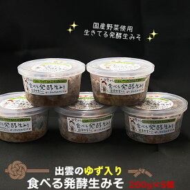 【ふるさと納税】出雲のゆず入り 食べる 発酵 生 みそ250g×5個 | 味噌 柚子 調理 料理 おかず きゅうり 豆腐 アレンジ 食事 家庭 昼食 夕食 冷蔵 お取り寄せ グルメ 人気 おすすめ 島根県 出雲市