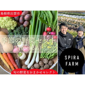 【ふるさと納税】【SPIRA FARM】季節の野菜セット10～12品目入り《農薬・化学肥料は畑での栽培期間中不使用》出雲の自然の恵みを畑からお届け！［出雲 季節の野菜 野菜セット おまかせ 詰め合わせ 新鮮野菜 送料無料 ふるさと納税］