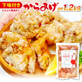 【ふるさと納税】 からあげ 300g×4個 肉 鶏肉 若鶏もも肉 揚げ物 唐揚げ 下味付き にんにく醤油 おかず 焼肉 バーベキュー ホームパーティ お弁当 運動会 お土産 冷凍 常備 簡単 特産品 お取り寄せ グルメ 小分け