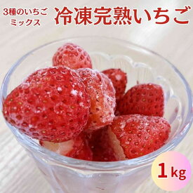 【ふるさと納税】冷凍完熟いちご 1kg【 苺 イチゴ 冷凍 果物 フルーツ ミックス 完熟 かおり野 紅ほっぺ よつぼし 甘味 酸味 甘酸っぱい シャーベット スムージー 島根県 安来市 安来市産】