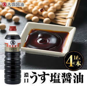 【ふるさと納税】大亀醤油 濃口うす塩1L2本セット×2(計4L)【YS-10】|送料無料 大亀醤油 国産 醤油 お醤油 しょうゆ しょう油 濃口うす塩 濃口うす塩醤油 濃口 万能 減塩25% 旨味 大豆 調味料