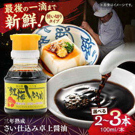 【ふるさと納税】【選べる容量】すぐに贅沢、一滴から。さい仕込み卓上醤油100ml｜ 調味料 醤油 卓上醤油 しょうゆ こいくち うすくち ギフト 詰め合わせ 島根県雲南市/有限会社紅梅しょうゆ[AICV037]