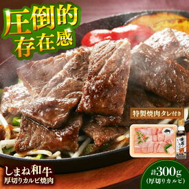 【ふるさと納税】【肉質日本一！】焼肉 しまね和牛 厚切りカルビ焼肉300g（お肉ソムリエ開発焼肉のたれ付）国産牛 牛 和牛 黒毛和牛 ブランド牛 焼肉 肉厚 ギフト カルビ 牛肉 肉 にく 焼き肉 BBQ バーベキュー カルビ肉 島根県雲南市/有限会社宮本食肉店[AIDH004]