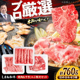 【ふるさと納税】【肉料理食べ比べ！】しまね和牛焼肉＆すきしゃぶ贅沢セット（760g）和牛 牛肉 国産 国産牛 赤身 焼肉 ステーキ 人気 詰め合わせ 黒毛和牛 ギフト 島根県雲南市/株式会社O.R.C[AIEF016]