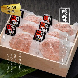 【ふるさと納税】【隠岐牛プレミアム生ハンバーグ 6個】900g 島生まれ島育ちのブランド黒毛和牛 隠岐牛 黒毛和牛 ハンバーグ 牛肉 肉 A4 A5 ブランド牛 小分け バーベキュー ギフト