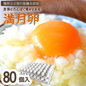 【ふるさと納税】＜甘みが強くコクがある卵＞岡山市産 ブランド卵 満月 大容量 80個 セット