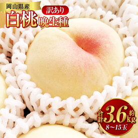【ふるさと納税】《訳あり》白桃 約3.6kg（8～15玉） 晩生種 もも モモ 岡山県 倉敷市 産 国産 フルーツ 果物 花田青果　果物・もも・桃・フルーツ　【2026年7月下旬～9月下旬迄順次発送予定】 15000円 1万5000円