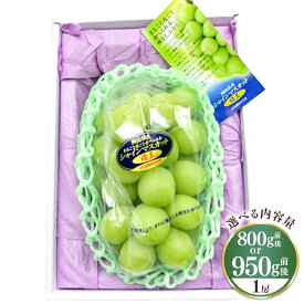 【ふるさと納税】【選べる容量】《化粧箱入り》シャインマスカット 晴王 1房（800g前後 もしくは 950g前後）ブドウ 葡萄 ぶどう マスカット フルーツ 果物 岡山県産 国産 ギフト 岡山のぶどう デザート【2025年7月下旬～12月下旬 発送予定】