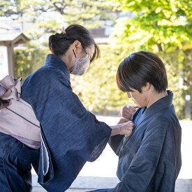 【ふるさと納税】手ぶらでOK デニム着物レンタル チケット（2名様） 着付け・小物一式 ヘアセットなし 児島デニム デート 記念日 岡山 観光 着物浪漫 旅行 手軽 着物体験 散策 一式セット 手ぶら プラン 女子旅 思い出作り 倉敷観光 岡山県 倉敷市 送料無料