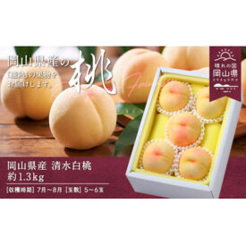 【ふるさと納税】【2026年発送】岡山県産　清水白桃　約1.3kg(5～6玉)_ 清水白桃 白桃 桃 もも モモ 1.3kg 5玉 6玉 高級桃 贈答 果物 くだもの フルーツ 甘い 岡山県 津山市 産直 産地直送 ギフト プレゼント 送料無料 【配送不可地域：離島】【1614026】