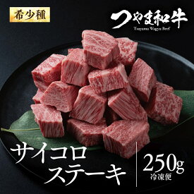 【ふるさと納税】つやま和牛サイコロステーキ(250g)_ ステーキ サイコロステーキ 国産 和牛 つやま和牛 肉 牛 牛肉 にく 肩ロース 250g 焼肉 BBQ バーベキュー 岡山県 津山市 ギフト プレゼント 冷凍 送料無料 【配送不可地域：離島】【1400922】